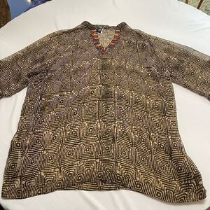 MIB Making It Big Brown Embellished Swimsuit Cover Up Plus Size 3X